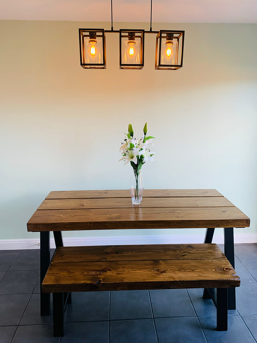 Industrial Style Dark Wood Table - SYJ Home Decor